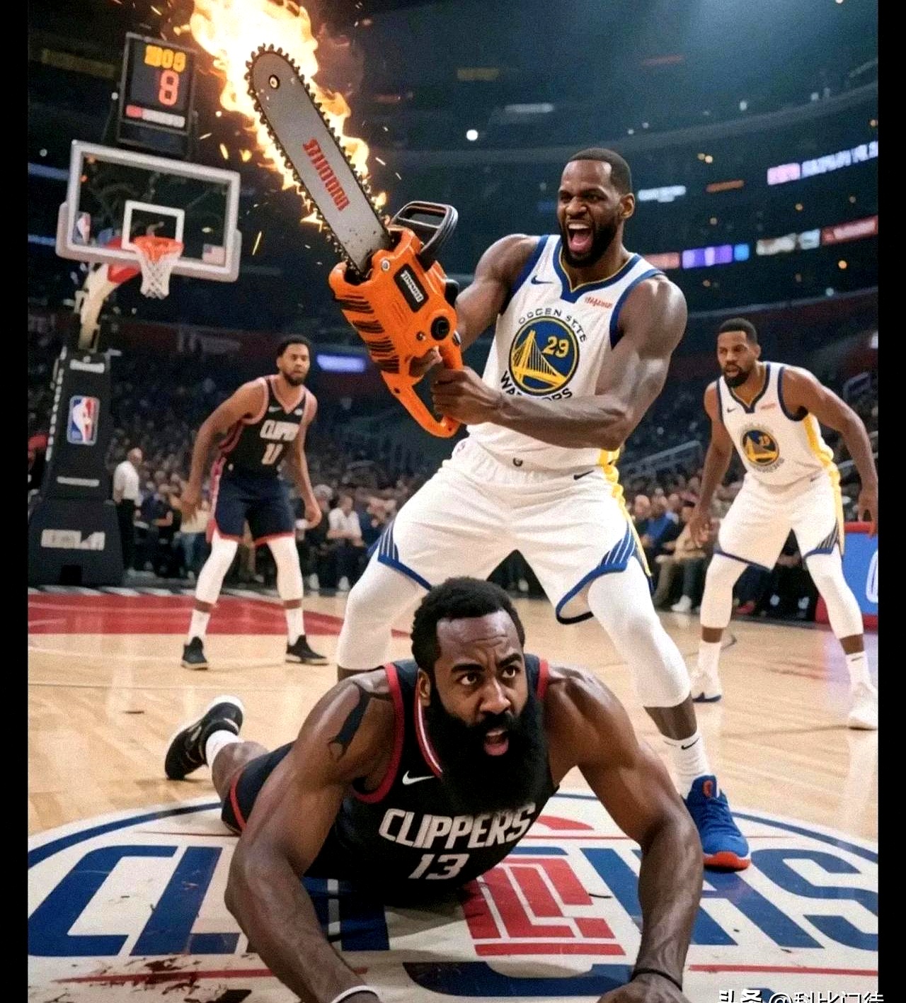 关于中国男篮轻取湖人B队，哈登关键制胜的信息